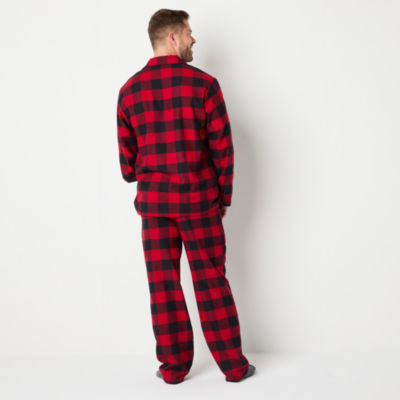 North Pole Trading Co. Mens Adaptive Flannel Long Sleeve 2-pc. Pant Pajama Set