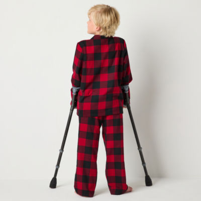 North Pole Trading Co. Little & Big Unisex Adaptive Flannel 2-pc. Christmas Pajama Set