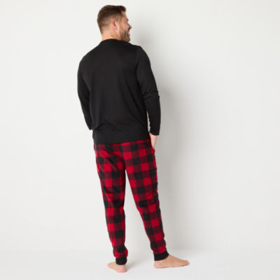 North Pole Trading Co. Mens Adaptive Microfleece Crew Neck Long Sleeve 2-pc. Pant Pajama Set