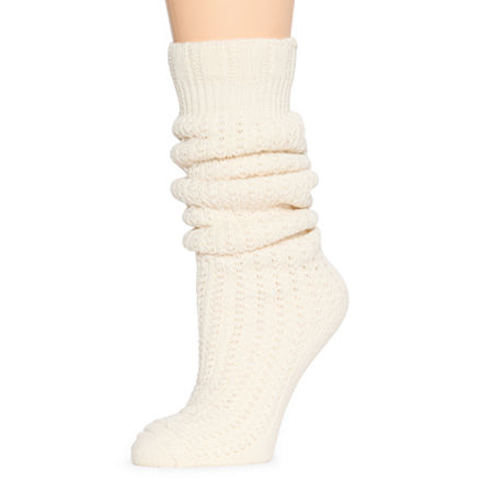 Arizona Slouch 1 Pair Crew Socks Womens, 4-10, White