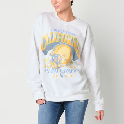 Jerry Leigh Juniors California Football Oversized Womens Crew Neck Long Sleeve Sweatshirt