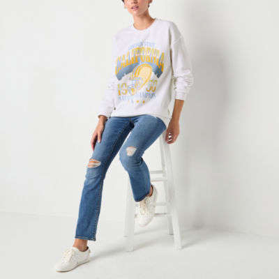 Jerry Leigh Juniors California Football Oversized Womens Crew Neck Long Sleeve Sweatshirt