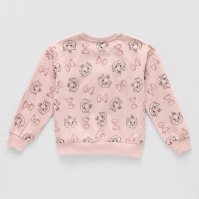 Disney Collection Little & Big Girls Crew Neck Long Sleeve Fleece The Aristocats Sweatshirt