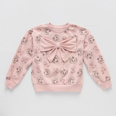 Disney Collection Little & Big Girls Crew Neck Long Sleeve Fleece The Aristocats Sweatshirt