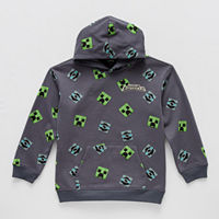Little & Big Boys Minecraft Fleece Hoodie, Small (8), Black