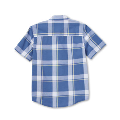 Thereabouts Little & Big Boys Husky Short Sleeve Button-Down Shirt