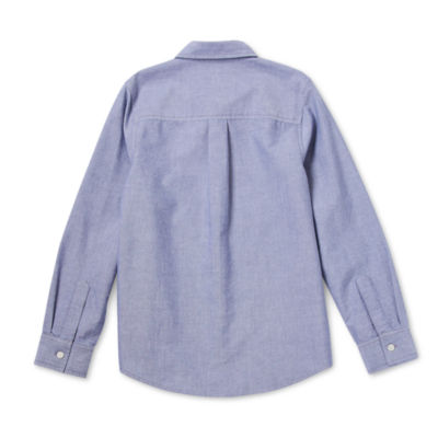 Thereabouts Little & Big Boys Husky Long Sleeve Button-Down Shirt