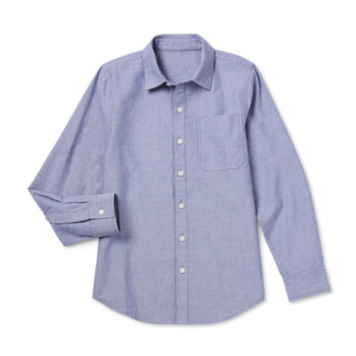 Thereabouts Little & Big Boys Husky Long Sleeve Button-Down Shirt