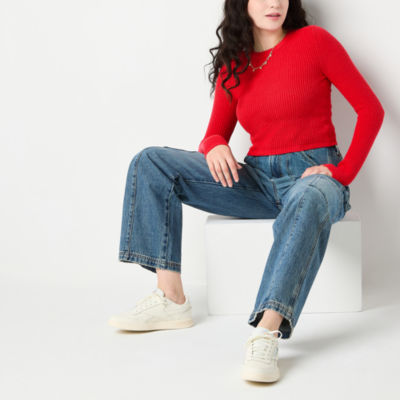 Arizona Juniors Womens Crew Neck Long Sleeve Pullover Sweater