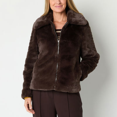 Liz Claiborne Faux Fur Midweight Coat