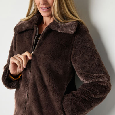 Liz Claiborne Faux Fur Midweight Coat