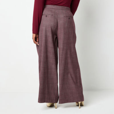 Worthington Womens Wide Leg Palazzo Pant-Plus