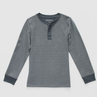 Thereabouts Little & Big Boys Adaptive Henley Neck Long Sleeve Thermal Top