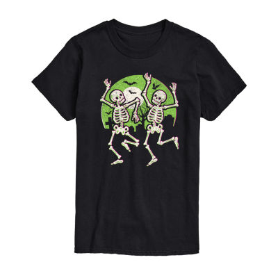 Mens Short Sleeve Dancing Skeletons Graphic T-Shirt