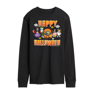 Mens Long Sleeve Spongebob Halloween Graphic T-Shirt