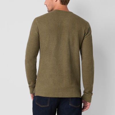 mutual weave Mens Crew Neck Long Sleeve Pocket T-Shirt