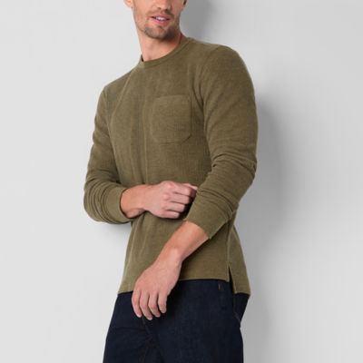 mutual weave Mens Crew Neck Long Sleeve Pocket T-Shirt