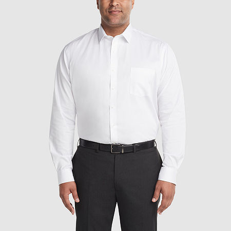 Van Heusen Big and Tall Ultra Flex Mens Regular Fit Wrinkle Free Long Sleeve Dress Shirt, 18.5 37-38, White