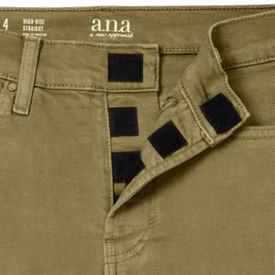 a.n.a Womens High Rise Straight Leg Easy-on + Easy-off Jean