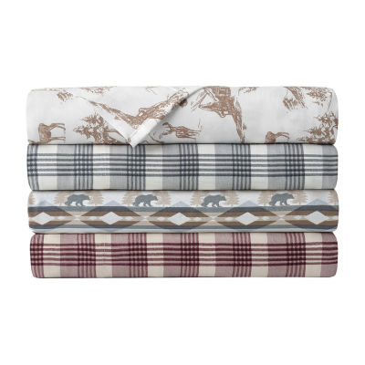 Bearpaw Herringbone Polyester Flannel Sheet Set