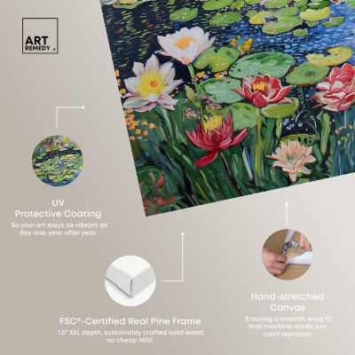 ART REMEDY® "Impressionist Pond" Giclee Nature And Landscape Canvas Art