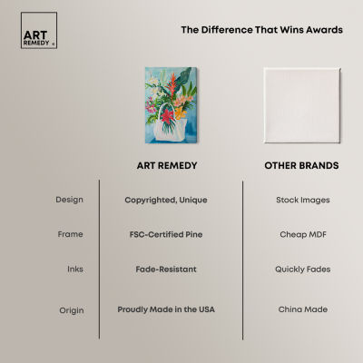 ART REMEDY® "Tropical Flower Bag" Giclee Floral And Botanical Canvas Art