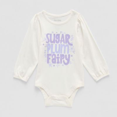 Okie Dokie Baby Girls Round Neck Long Sleeve Bodysuit