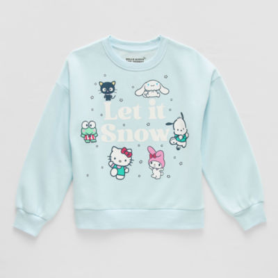 Little & Big Kid Girls Crew Neck Fleece Long Sleeve Hello Kitty Sweatshirt