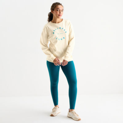 Xersion Womens Round Neck Long Sleeve Graphic Active T-Shirt