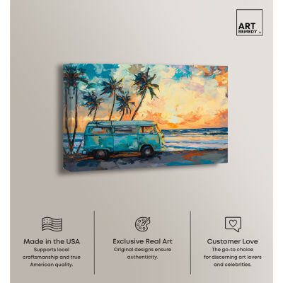 ART REMEDY® "Old School Spring Break" Giclee Entertainment And Hobbies Canvas Art