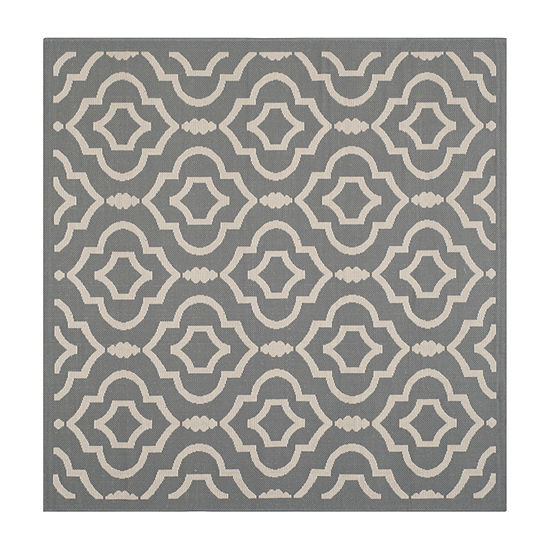 Safavieh Courtyard Collection Meryll Geometric Indoor/Outdoor Square Area Rug