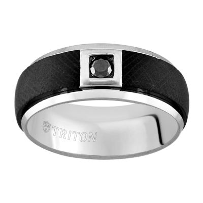 8MM 1/10 CT. T.W. Natural Black Diamond Tungsten Wedding Band