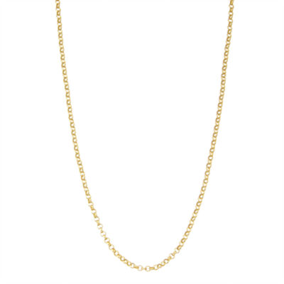 14K Gold Over Silver Solid Link Chain Necklace