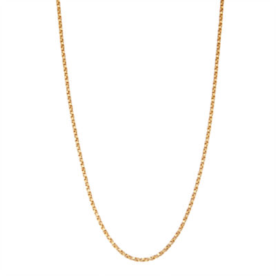 14K Gold Over Silver Solid Box Chain Necklace