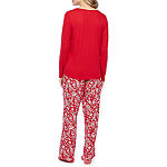 Liz Claiborne Womens Long Sleeve 3-pc. Pajama Pant Set