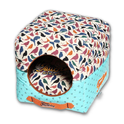 The Pet Life Touchdog Convertible and Reversible Squared 2-in-1 Collapsible Pet House Bed
