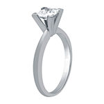 Premiere Collection Womens 1 CT. T.W. Genuine White Diamond 14K White Gold Solitaire Engagement Ring
