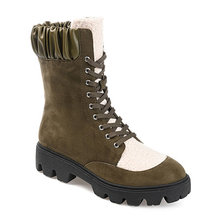 Journee Collection Womens Elinor Block Heel Booties, 6 Medium, Green