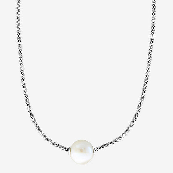 Effy  Womens White Cultured Freshwater Pearl Sterling Silver Pendant Necklace