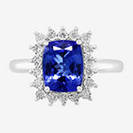 Effy Womens 1/10 CT. T.W. Diamond & Genuine Blue Tanzanite Sterling Silver Cocktail Ring