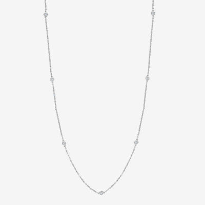 Effy Final Call Womens 1/4 CT. T.W. Natural Diamond Sterling Silver 36 Inch Pendant Necklace