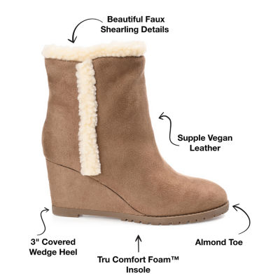 Journee Collection Womens Nonie Wedge Heel Booties