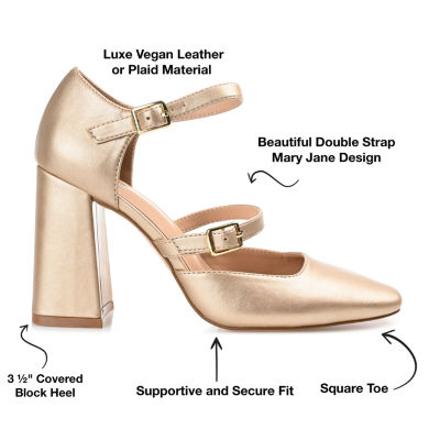Journee Collection Isadorah-Wd Womens Square Closed Toe Block Heel Pumps