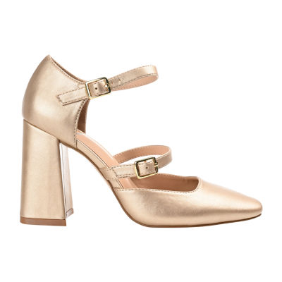 Journee Collection Isadorah-Wd Womens Square Closed Toe Block Heel Pumps