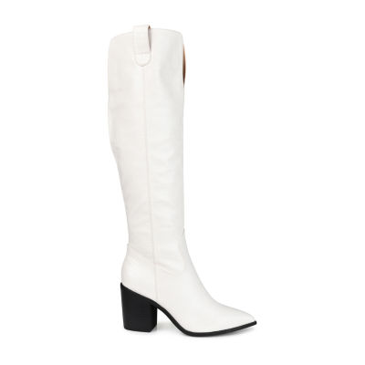 Journee Collection Womens Therese Wide Calf Stacked Heel Riding Boots