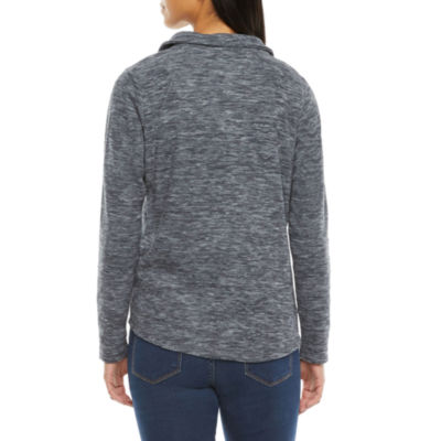 St. John's Bay Polar Fleece Womens Long Sleeve Quarter-Zip Pullover