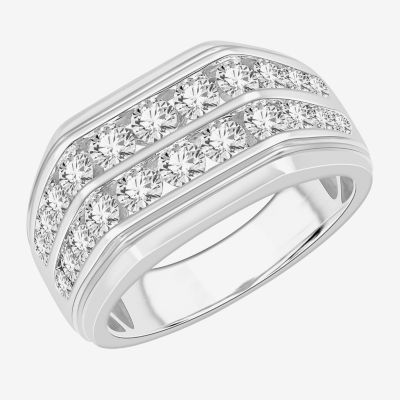 Mens (G-H / Si1-Si2) 2 CT. T.W. Lab Grown White Diamond 10K Gold Fashion Ring