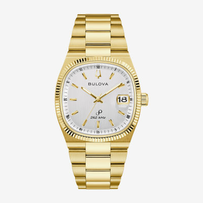 Bulova Mens Gold Tone Stainless Steel Bracelet Watch 97b223