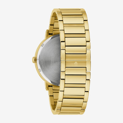 Bulova Mens Crystal Accent Gold Tone Stainless Steel Bracelet Watch 97d136