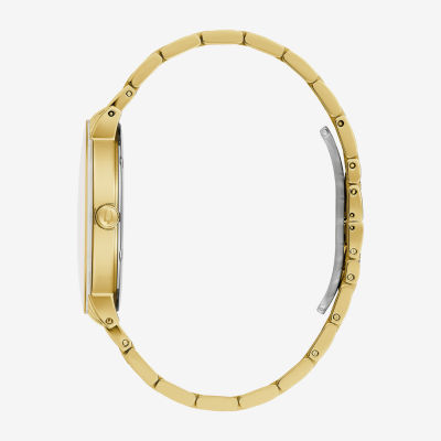 Bulova Our Lady Of Guadalupe / Nuestra Señora De Guadalupe Mens Crystal Accent Gold Tone Stainless Steel Bracelet Watch 97d136